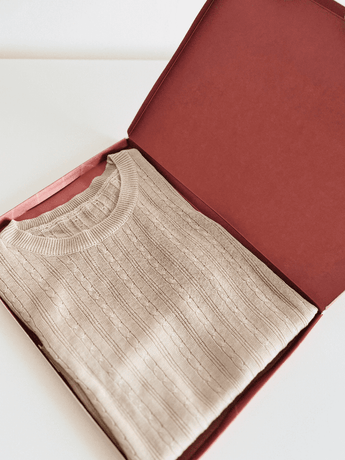 A beige t-shirt in an ABC Box Cedar Leaf 9.8" x 13.3" - Extra Large by impack.co.