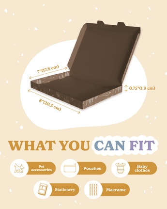 What you can fit in an impack.co ABC Box Wildflower 7" x 8" - Large for shipping.
